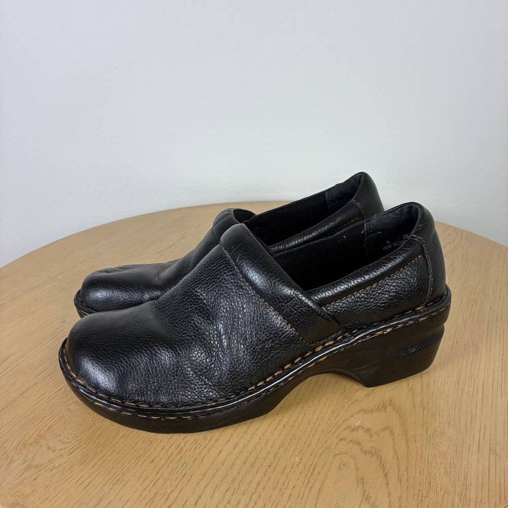 b.o.c. Born Concept Leather Clogs Mules Womens 8 Comfort Nursing Utility Boho